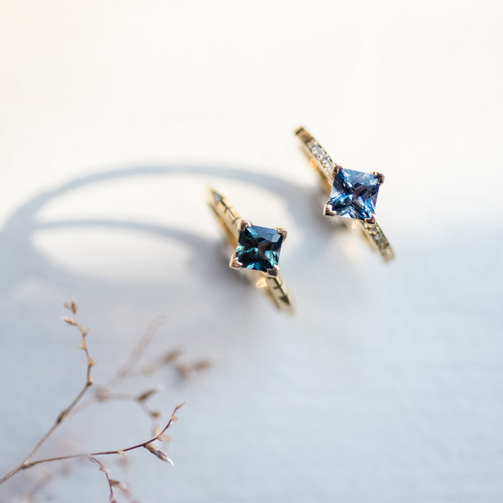 Sparkling & Ethical: Blue -Green Montana Sapphire Engagement Rings