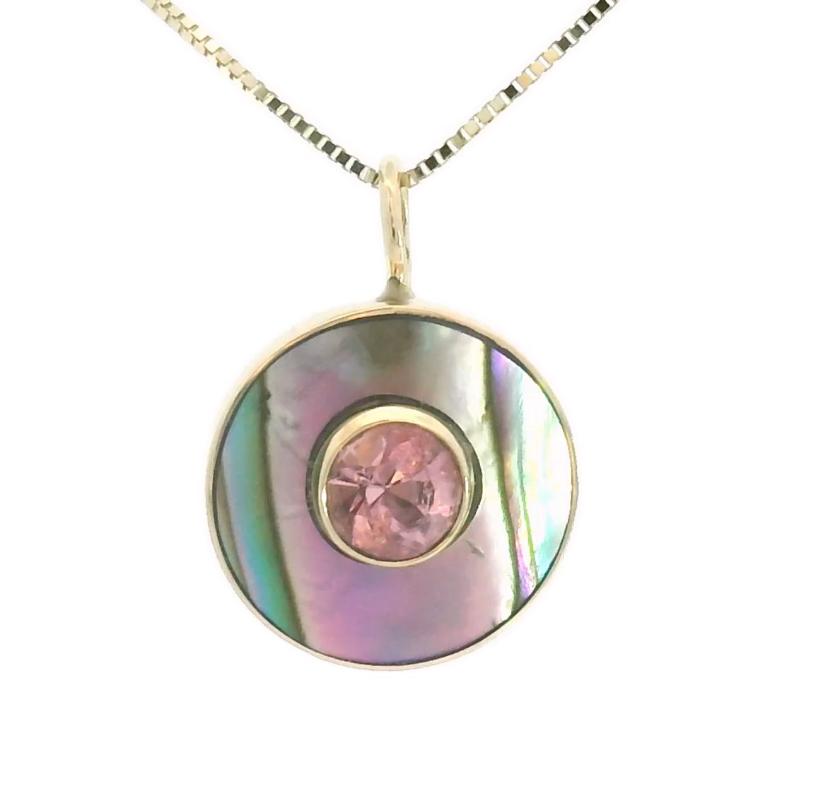 California Tourmaline and Abalone Cerclen Necklace