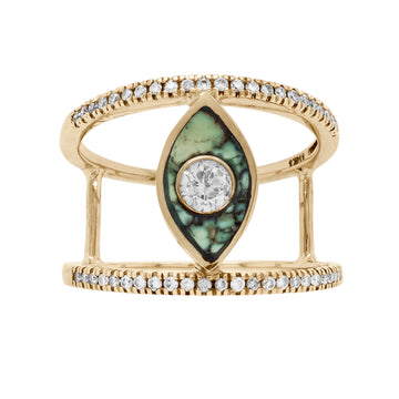 The Anja Paralellos Ring - Peacock Turquoise