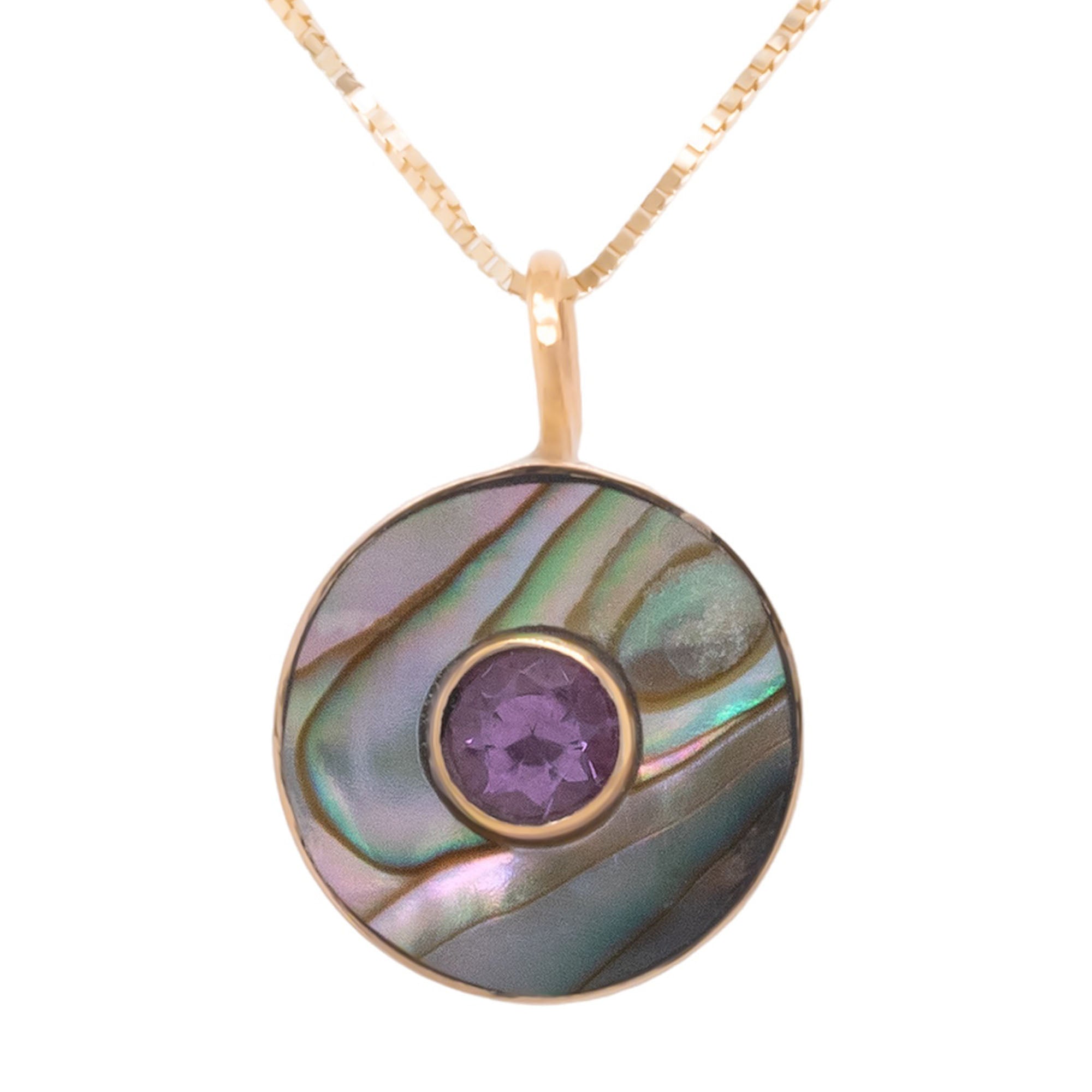 California Tourmaline and Abalone Cerclen Necklace