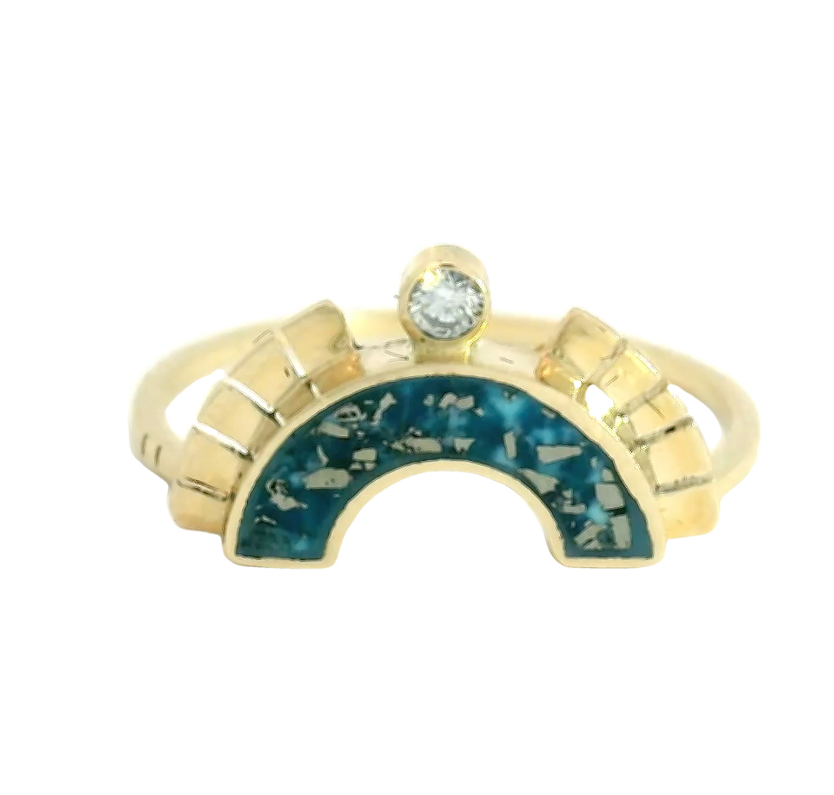 Morenci Turquoise Rising Sol Ring Crown