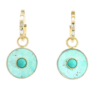 Two Tone Turquoise Cerclen Earrings
