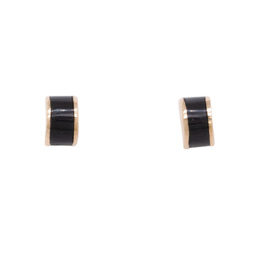 Luna Stud Earrings - Black Jade