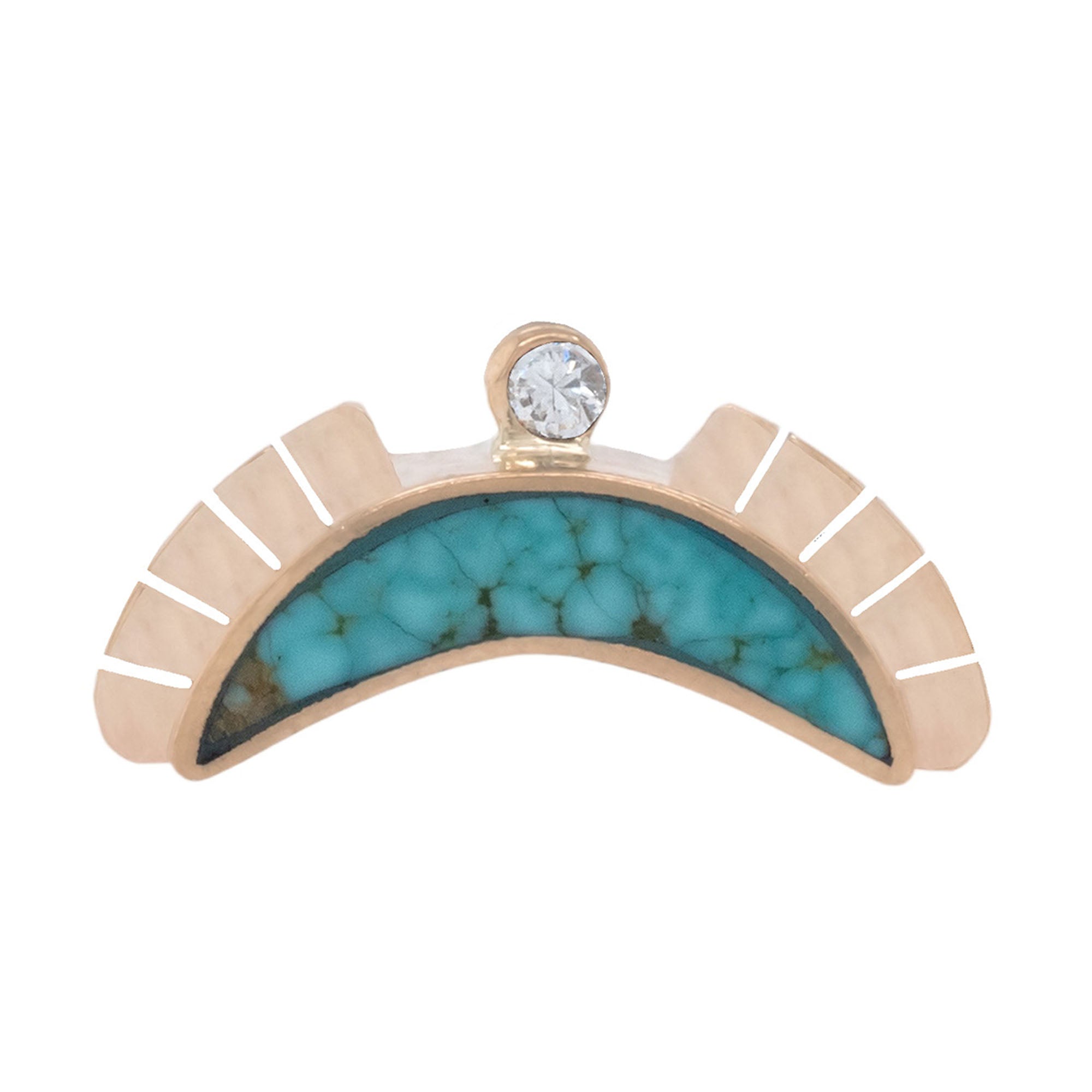 Number 8 Turquoise Crescent Rising Sol Ring Crown