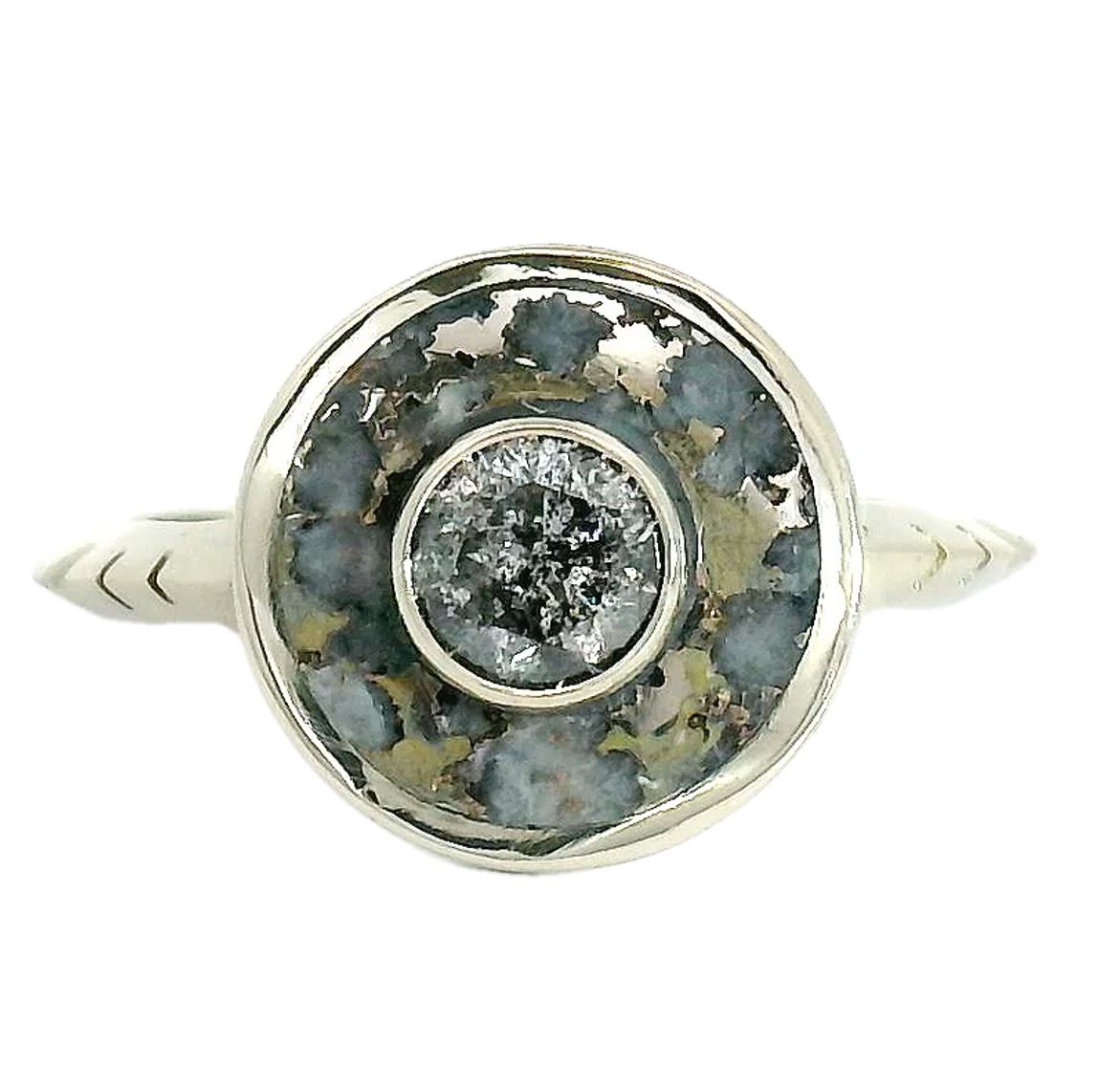 Galaxy Diamond and Native Silver Cerclen Ring