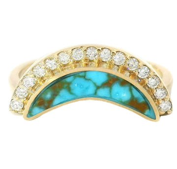 Red Web Turquoise Pavé Ring Crown - Large Crescent