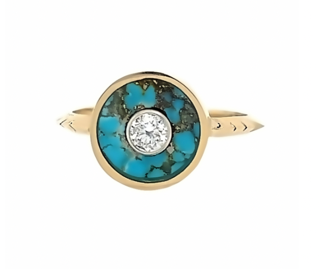 Pyrite & Turquoise Cerclen Ring