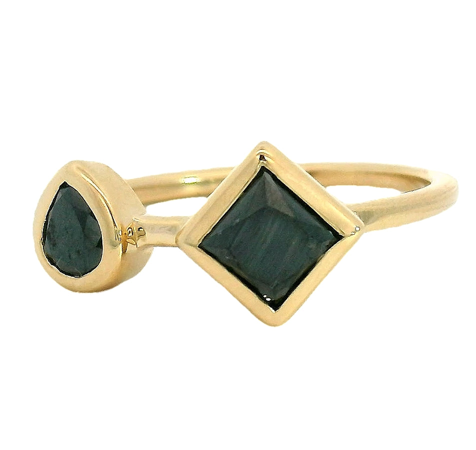 The Forma - Toi Et Moi Style Black Diamond Ring