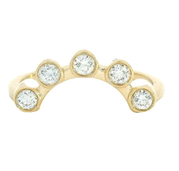 The Cassiopeia Ring Crown - White Diamonds & Yellow Gold