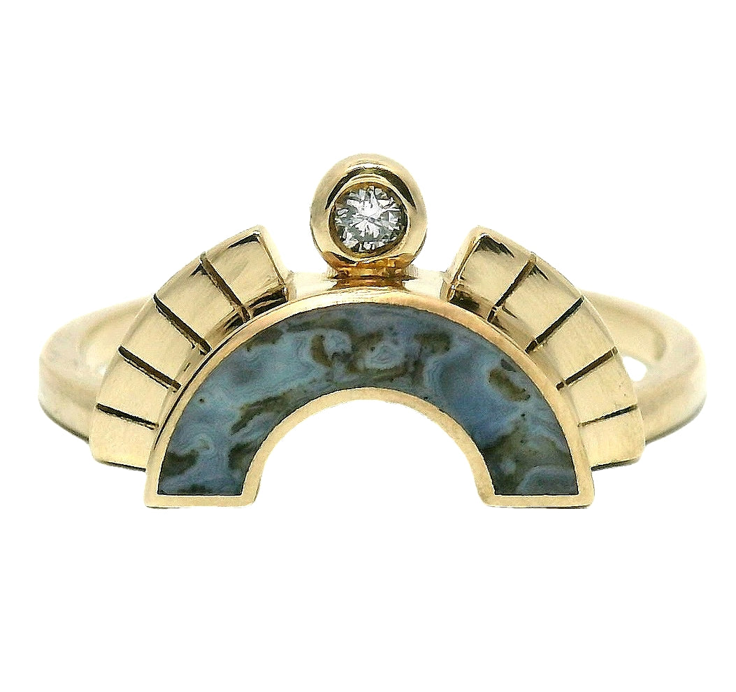 Rising Sol Ring Crown - White Dinosaur Bone