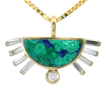 Baguette Diamond Rising Sol Necklace