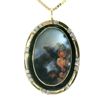 Large Shadowbox Necklace - Bouquet Agate