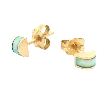 Luna Stud Earrings - Synthetic Opal