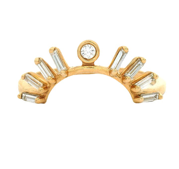 Rising Sol Baguette Diamond Crown - Large Arch