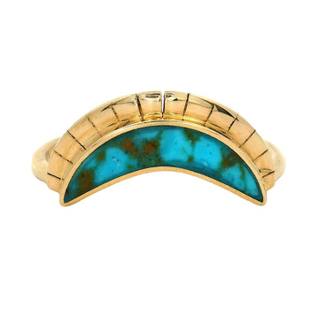 Red Web Turquoise Ring Crown - Large Crescent