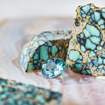 xx ct. Teal sapphire & Colina Verde Variscite