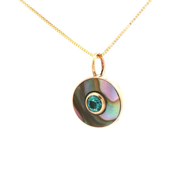 Mini Cerclen Pendant - Blue California Tourmaline