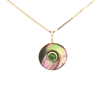 Mini Cerclen Pendant - Green California Tourmaline