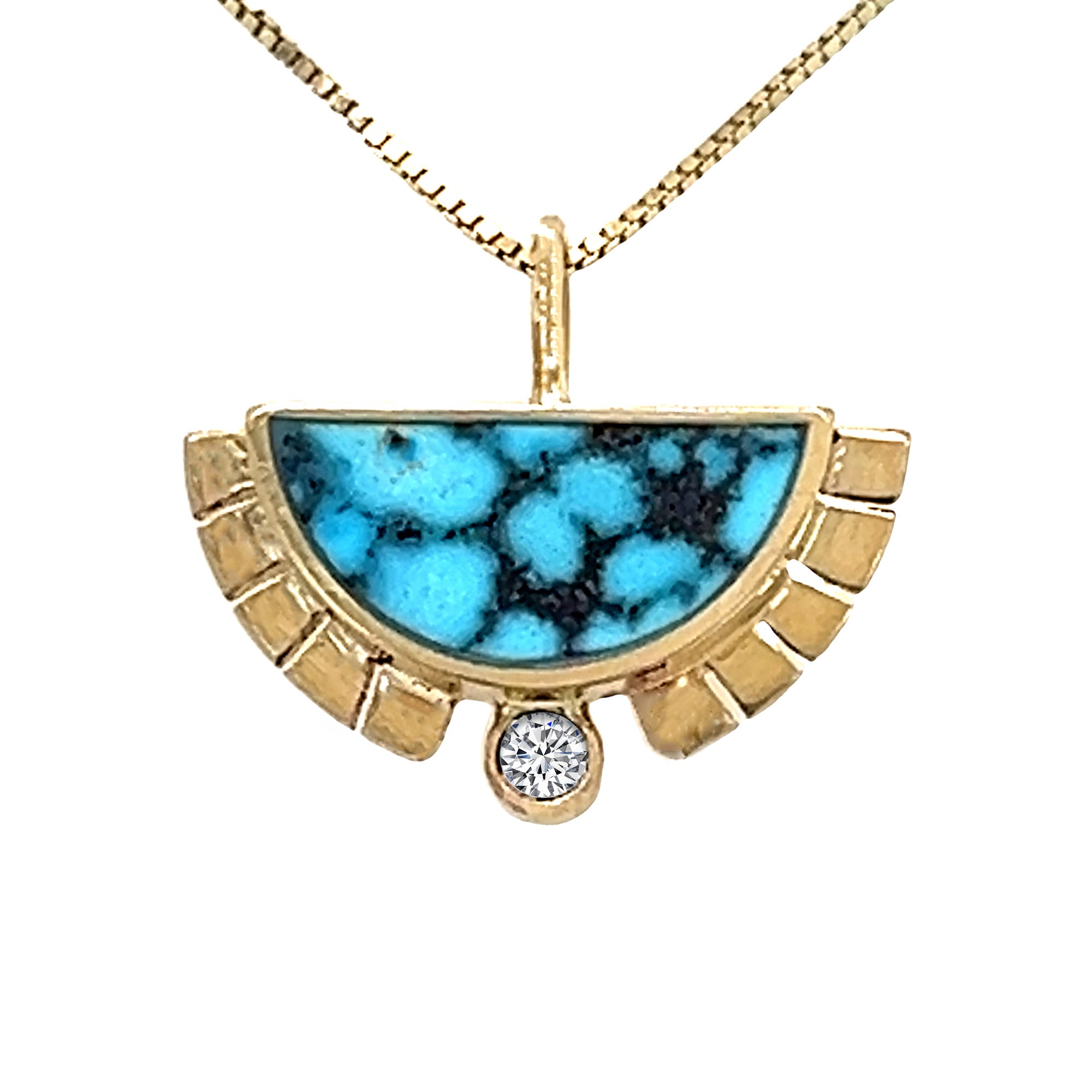 Rising Sol Necklace - Kingman Blue Black Turquoise