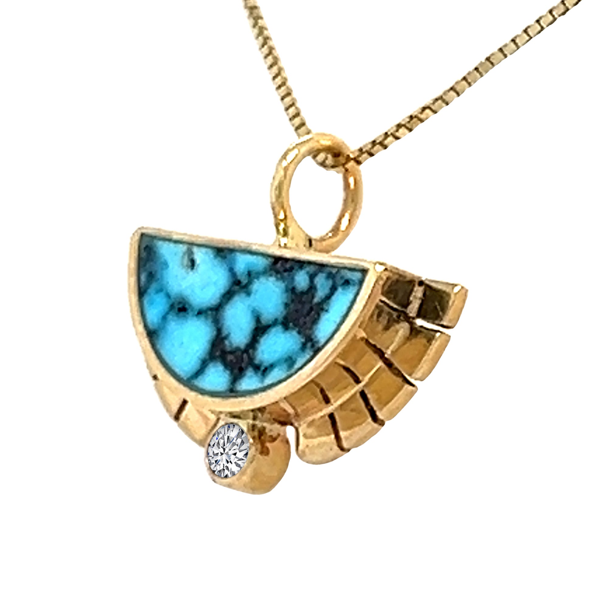 Rising Sol Necklace - Kingman Blue Black Turquoise