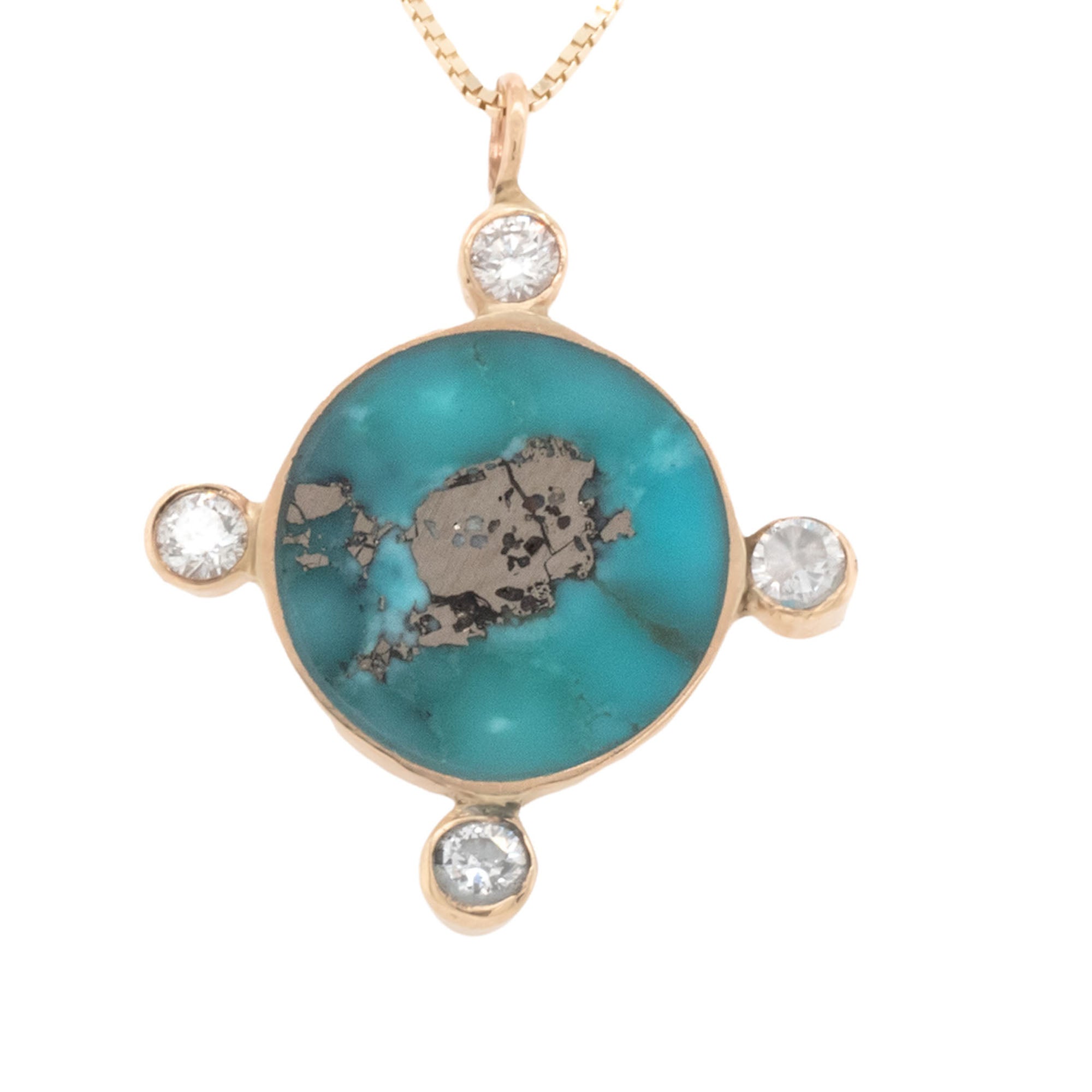 Seconds Morenci Turquoise Compass Necklace