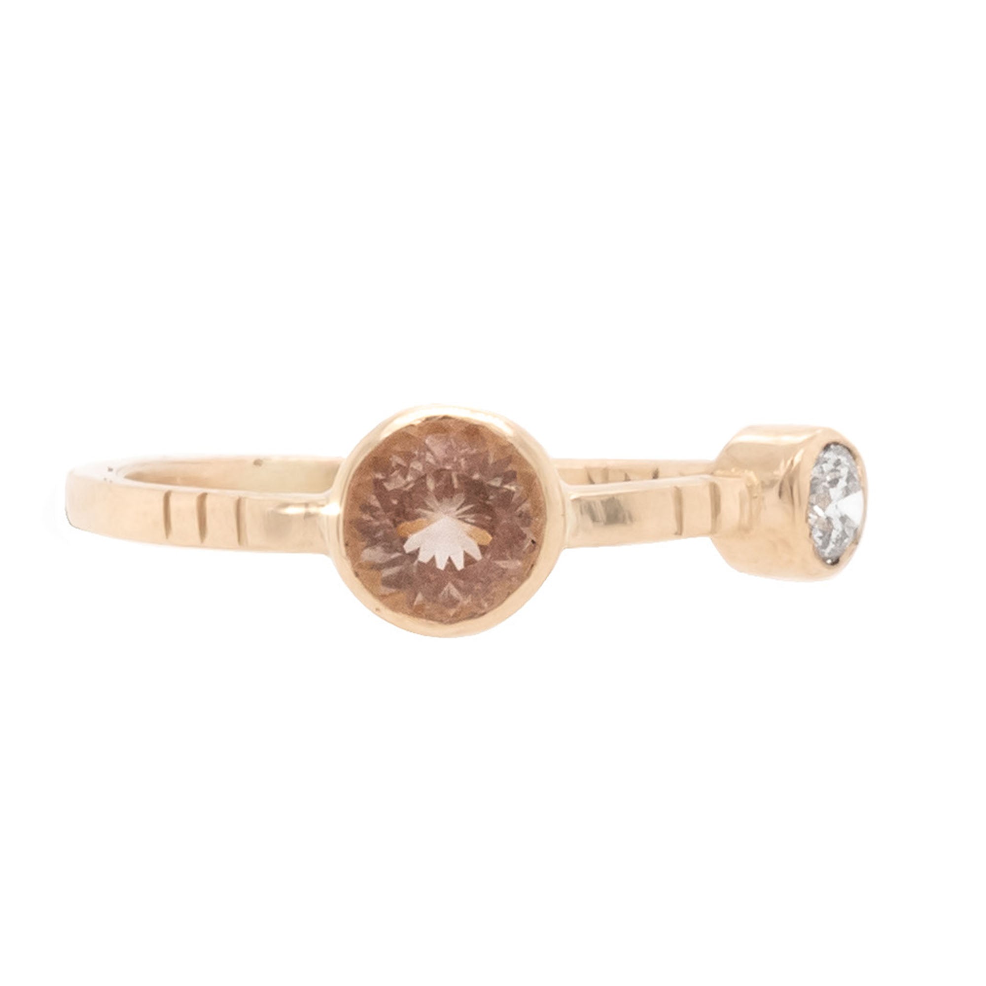 Oregon Sunstone and Diamond Estrella Ring